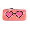 Pink beaded eyeglasses pouch