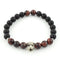 Black onyx + red tiger's eye lion bracelet