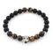 Black onyx + brown tiger's eye lion bracelet