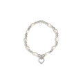 Silver Heart Pearl Bracelet