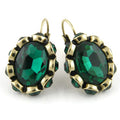 Emerald green leverback earrings